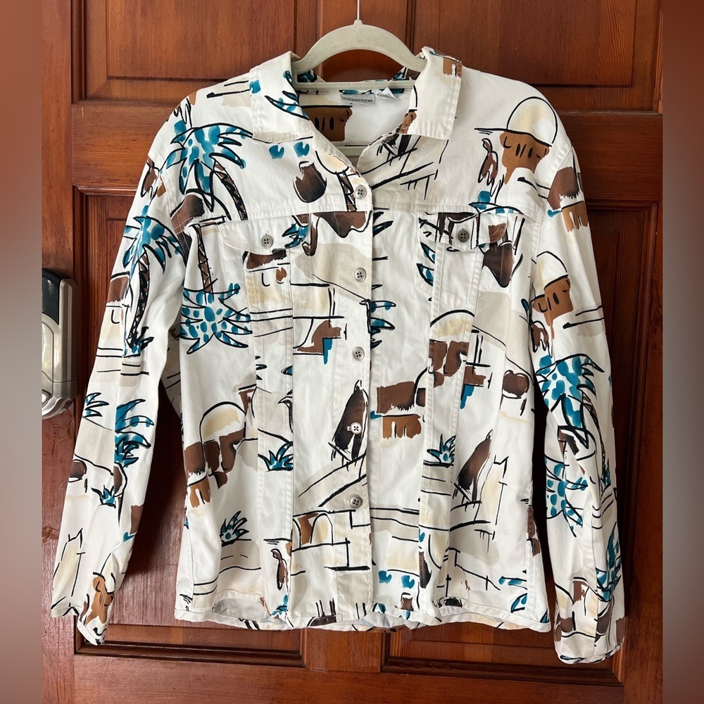Chico’s Safari Lightweight Jacket Women’s XL Vintage Desert Western Shacket